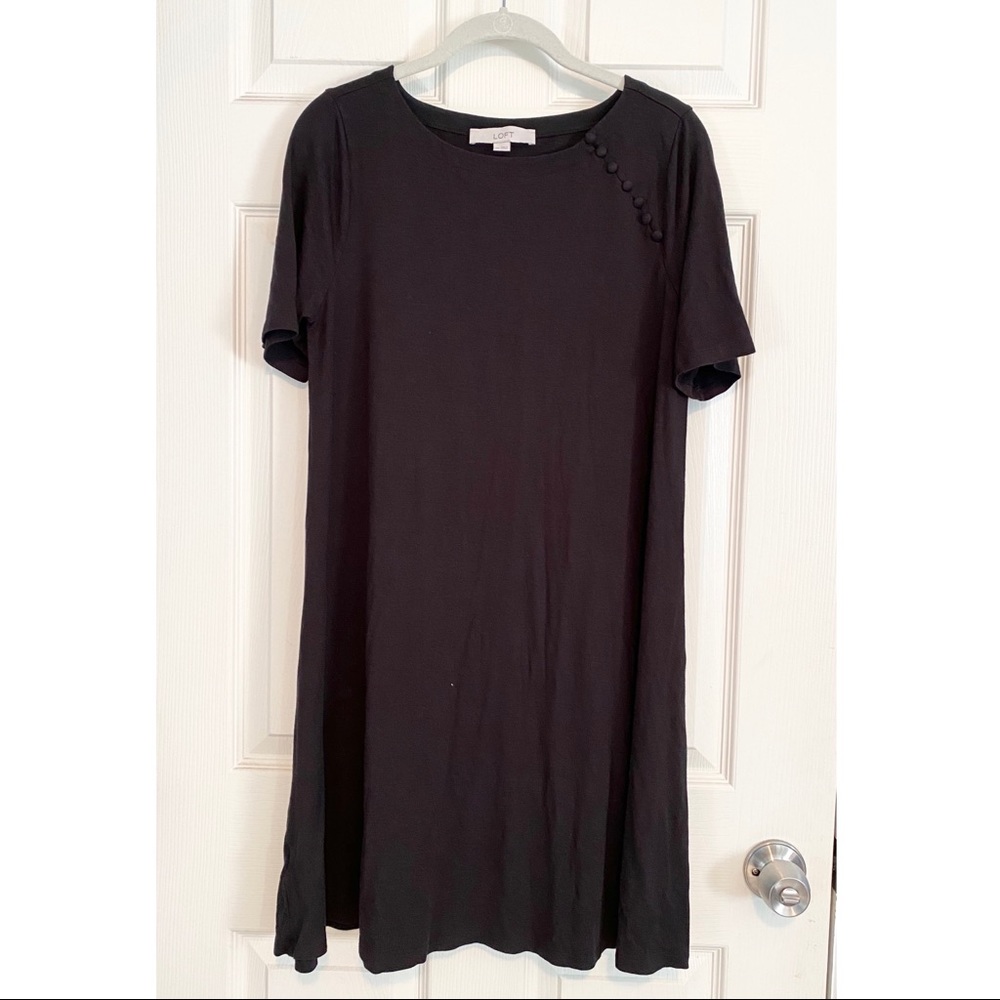 Black LOFT Maternity Swing Dress Size Medium